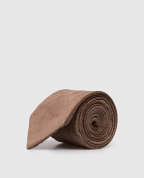 Brunello Cucinelli Коричнева вельветова краватка MP547B3C99