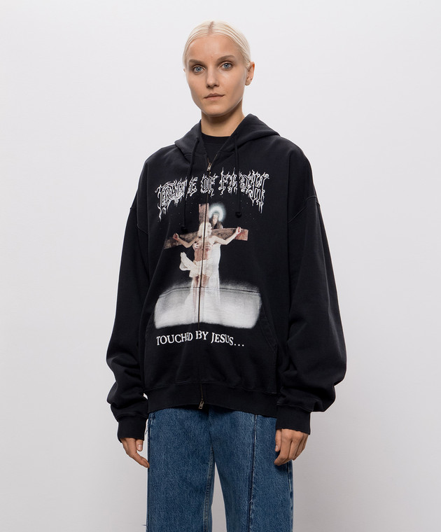Vetements Черная спортивная куртка COF JESUS MH27ZU208Bw изображение 3