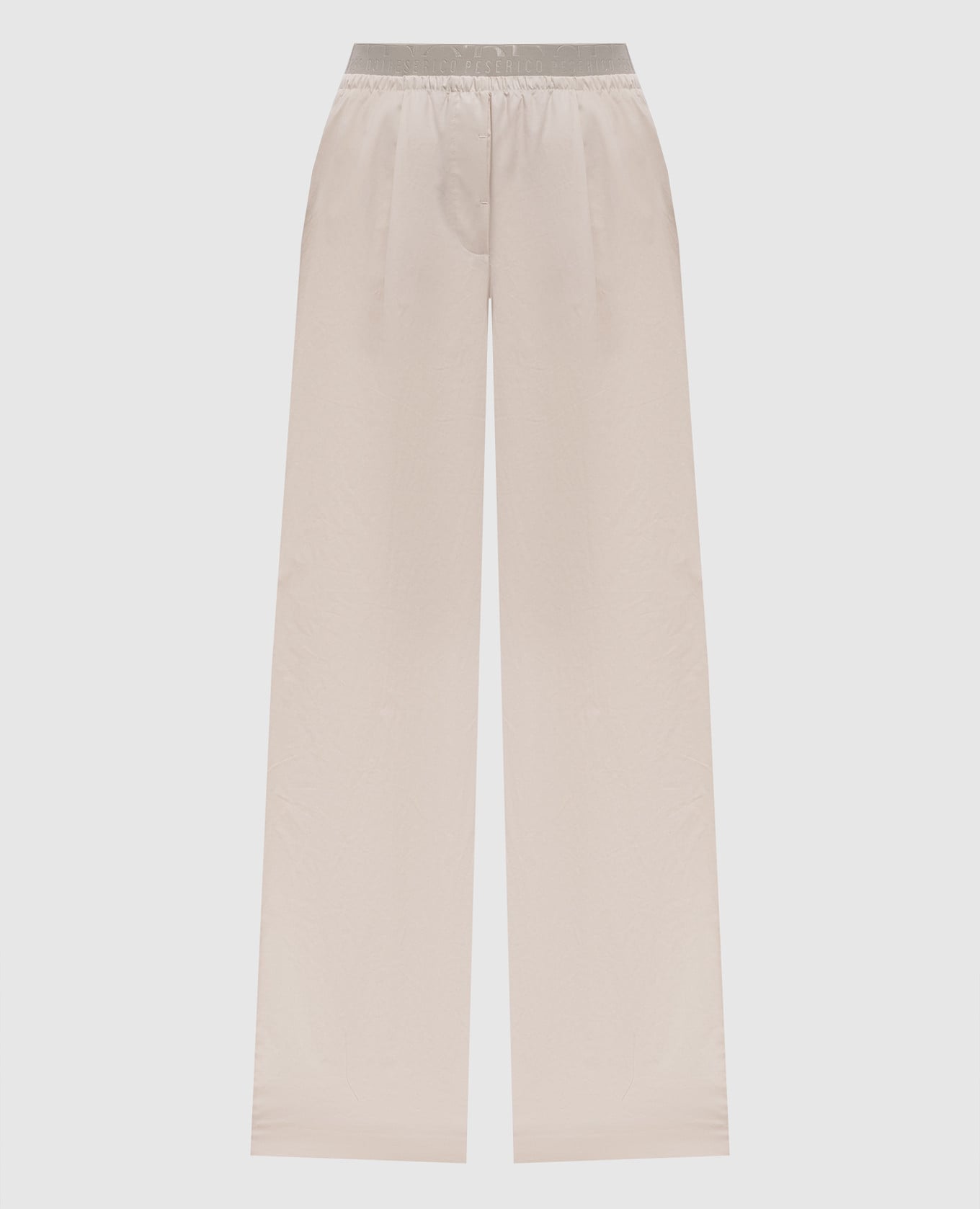 Бежевые брюки с логотипом