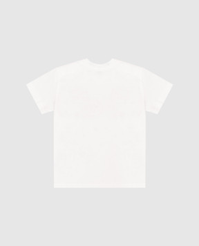 Dolce&Gabbana Дитяча біла футболка в брендовий принт L1JTEYG7PZC