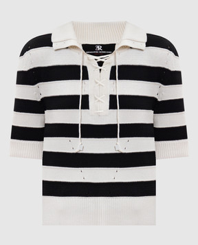 Ermanno Scervino Белый топ в полоску D485L332IFD