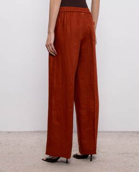 Twinset Теракотові штани з льону 261TT2302