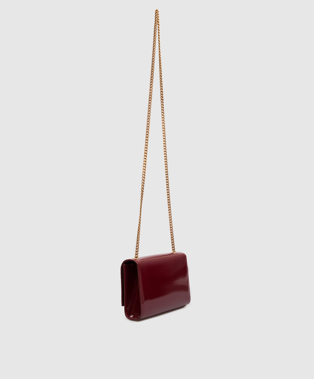 Saint Laurent Бордовая кожаная лакированная сумка Kate 469390B870W изображение 3