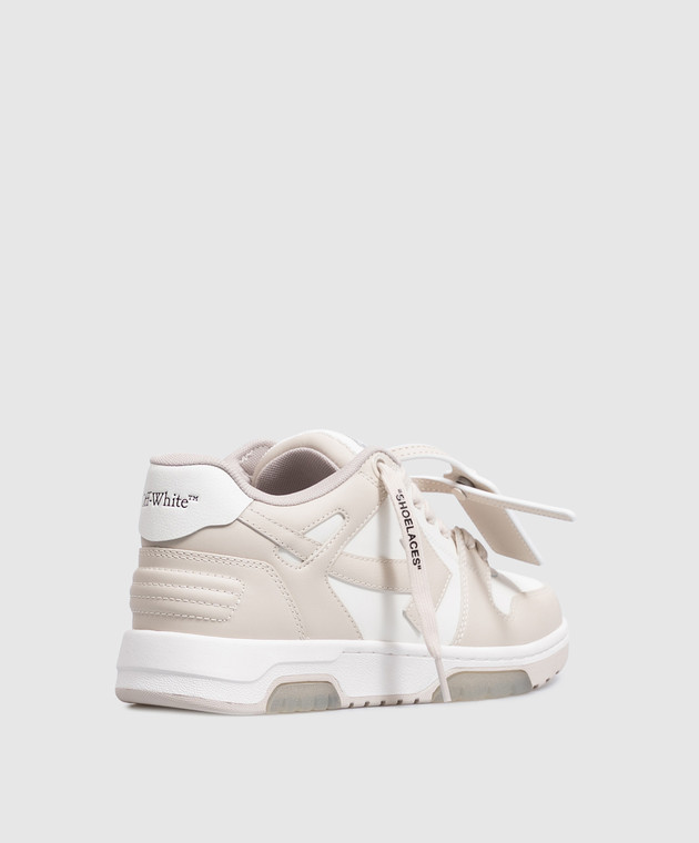 Off-White Бежеві шкіряні кросівки Out Of Office W259C9L006 зображення 3