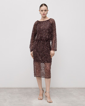 Twinset Бордова спідниця з паєтками 252AP2270