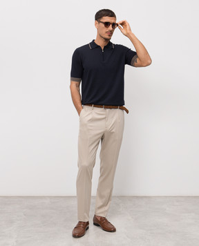 Peserico Синее поло с окантовкой R59478F149173N