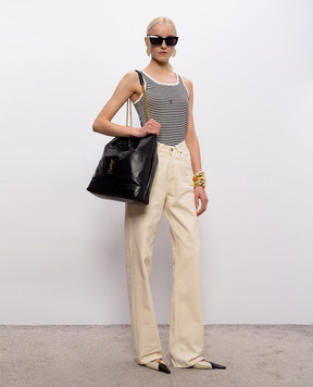 Saint Laurent Майка в смужку з вишивкою емблеми 832278Y37ZN