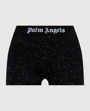 Palm Angels Чорні шорти кльош Soiree в паєтки PWHM005E23KNI001