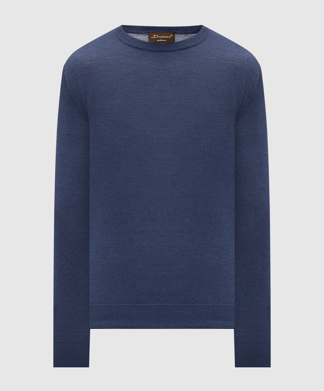 Doriani Cashmere Синій джемпер з вовни, шовку та кашеміру 180007979