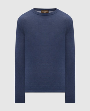 Doriani Cashmere Синий джемпер из шерсти, шелка и кашемира 180007979