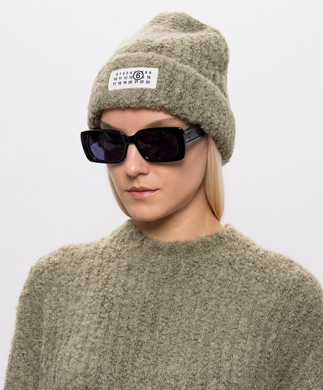 Maison Margiela MM6 Зеленая шапка с нашивкой S62TB0009M13342 изображение 2