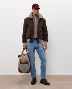Brunello Cucinelli Кардиган коричневого кольору з кашеміру M2200106