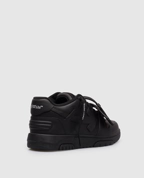 Off-White Черные кожаные кроссовки Out Of Office с контрастным логотипом OWIA259C99LEA012