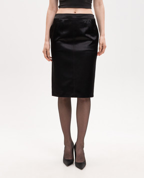 Saint Laurent Черная юбка-карандаш Cassandre 863981Y1K44