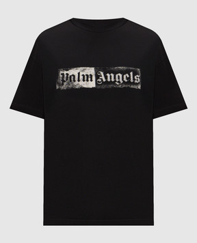 Palm Angels Черная футболка с брендовым принтом логотипа PAMAA001JR005