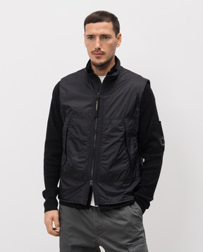 C.P. Company Черный жилет с логотип патч MVE057A110467W