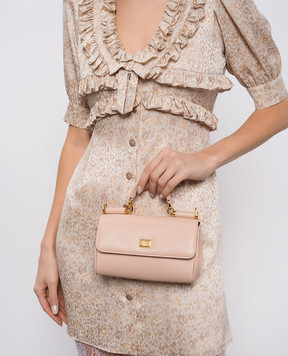 Dolce&Gabbana Рожева шкіряна сумка крос-боді My Sicily BB7864B7321