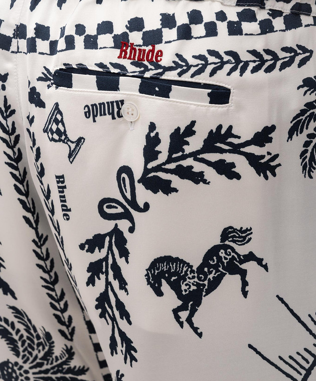 Rhude Белые шорты с принтом RHSS26SH02358 изображение 5