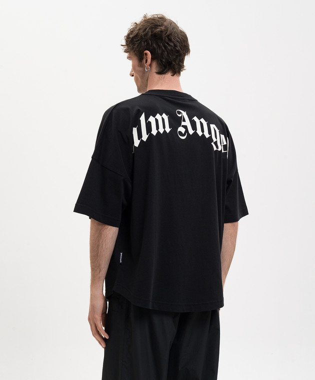 Palm Angels Чорна футболка з принтом логотипа PMAA10BS26JER007 зображення 4