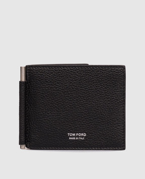 Tom Ford Черный кожаный портмоне с принтом логотипа Y0231LCL158S