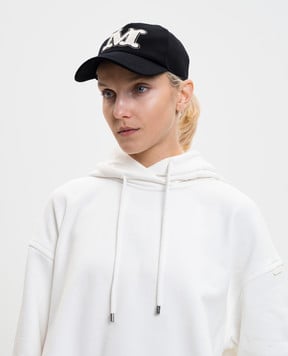 Max Mara Синя кепка MXARIBALDO з вишивкою монограми логотипа MXARIBALDO