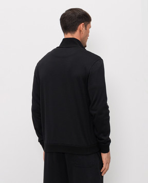 Kiton Чорна спортивна куртка із шовком UMK0888