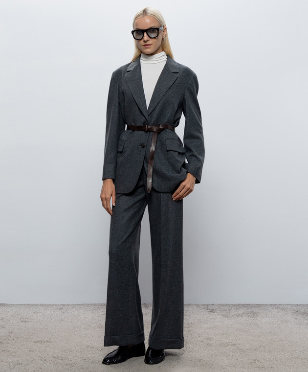 Brunello Cucinelli Брюки из шерсти и кашемира серого цвета MB162P8492 изображение 2
