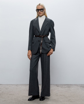 Brunello Cucinelli Брюки из шерсти и кашемира серого цвета MB162P8492