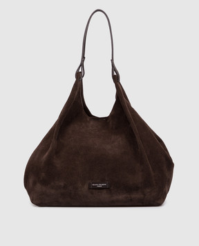 Gianni Chiarini Замшева коричнева сумка-тоут Dua BS9800CMPL