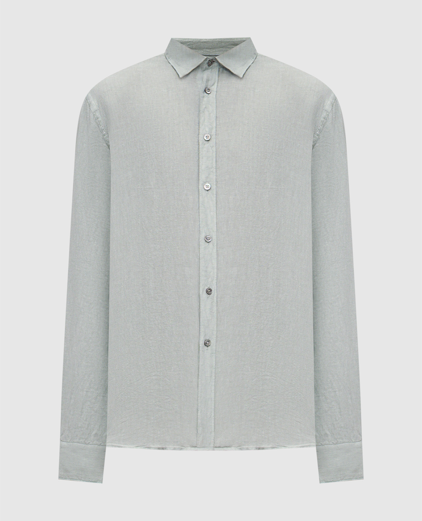 Зеленая рубашка из льна