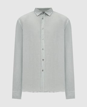 Canali Зеленая рубашка из льна GM02128CSL7077