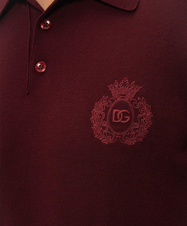 Dolce&Gabbana Бордовое поло из шерсти GXZ25ZJDVMS изображение 5