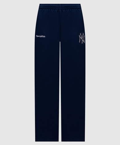 Синие утепленные спортивные штаны Yankees