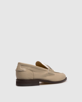 Doucal's Шкіряні лофери кольору хакі з ланцюжком моніль DD8856ALAIPY841