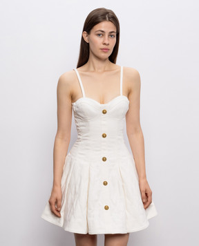 Balmain Сукня-бюстьє кольору айворі HF1R2601DG14