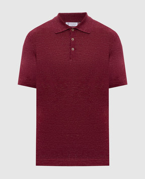 Brunello Cucinelli Бордове поло з льоном M2L00315