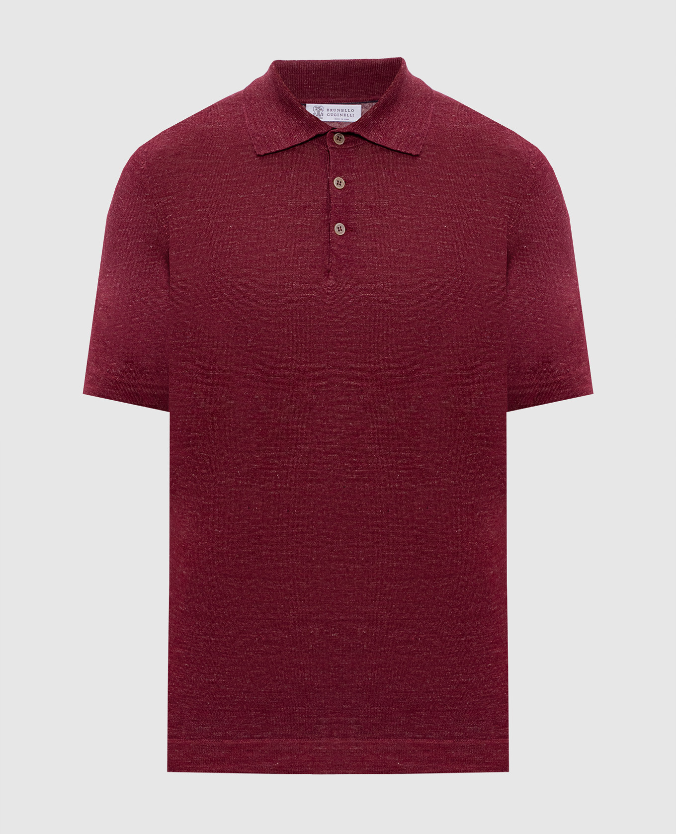 Бордовое поло с льном