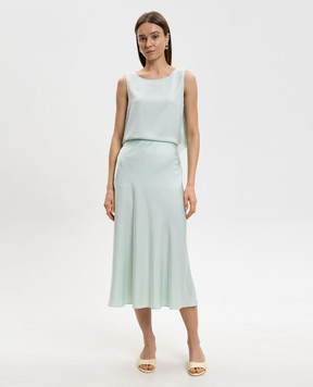 Allude Зеленая медная юбка из шелка 26284005