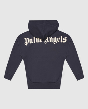 Palm Angels Детские синие худи с принтом логотипа F6PAJBHS011