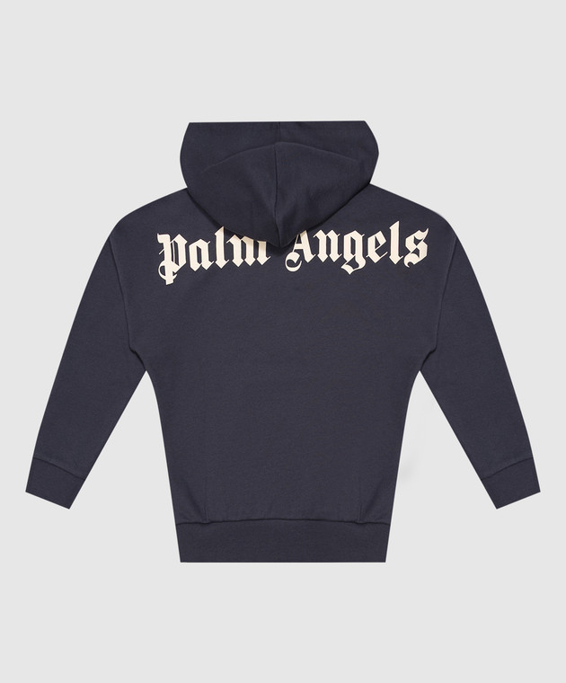 Palm Angels Детские синие худи с принтом логотипа F6PAJBHS011 изображение 2