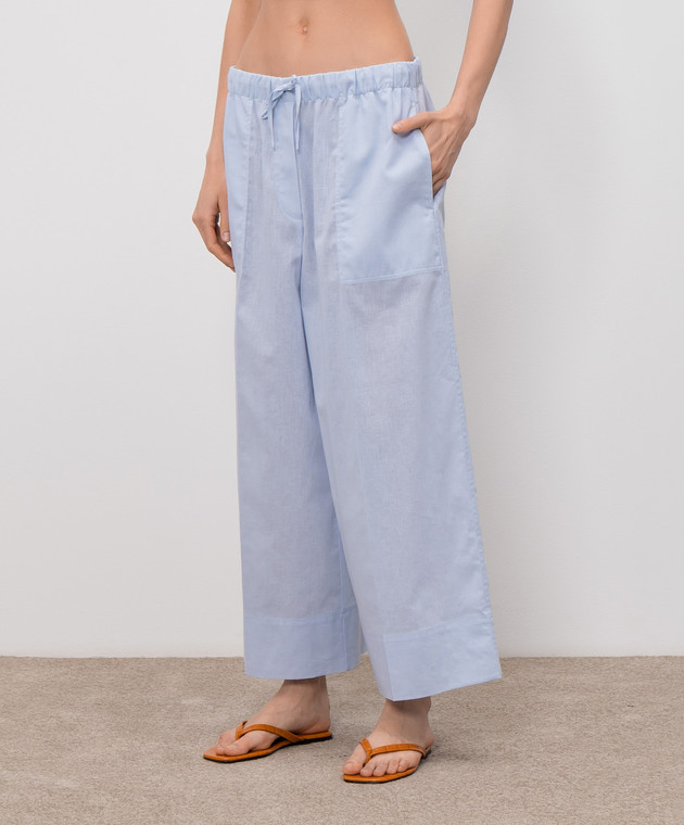 Toteme Блакитні штани з льоном 253WRB0325FB0458 зображення 3