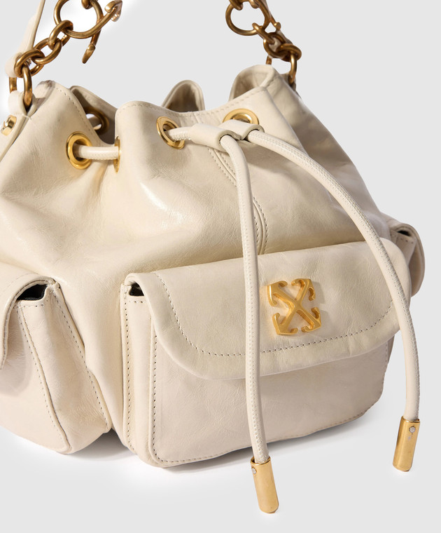 Off-White Белая кожаная сумка-кисет Dumbo OWMY002F25LEA001 изображение 4