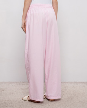 Dore & Rose Розовые пижамные брюки в полоску с логотипом PREMIUMSILKPJBOTTOM