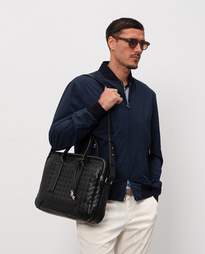 Bottega Veneta Чорний шкіряний портфель Getaway 766361V2HL1