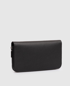 Stefano Ricci Черный кожаный кошелек-клатч с металлической эмблемой PP312GUVD