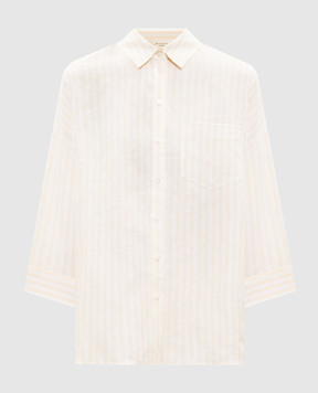 Max Mara Weekend Желтая рубашка PANETTO в полоску из льна WKDPANETTO