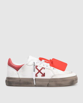 Off-White Белые кожаные кроссовки Vulcanized с винтажным эффектом OWIA288S26LEA002