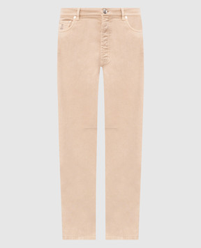 Brunello Cucinelli Бежеві джинси з патчем та емблемою M277PX1290