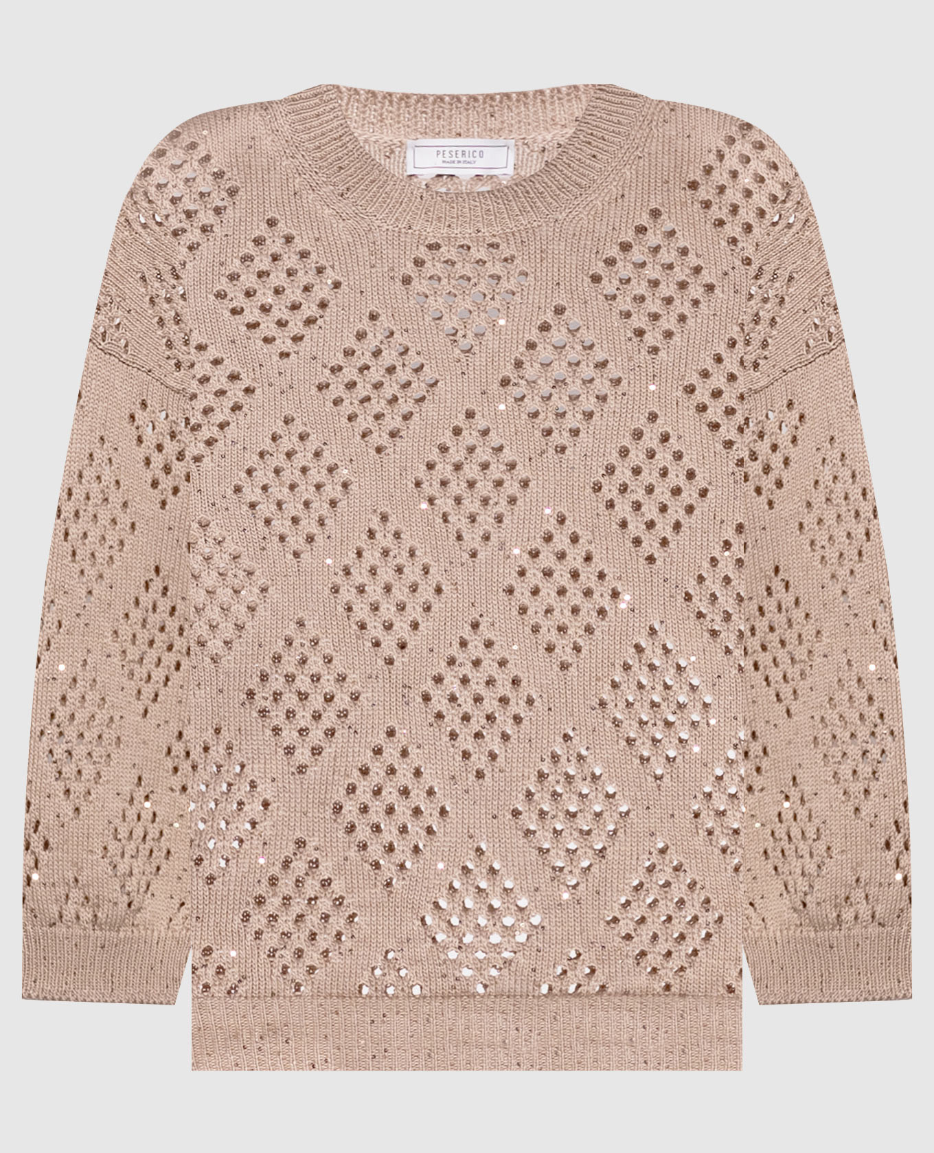 Коричневый джемпер с пайетками