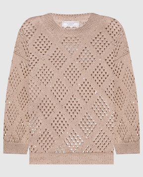 Peserico Коричневий джемпер з паєтками S99130F0509110